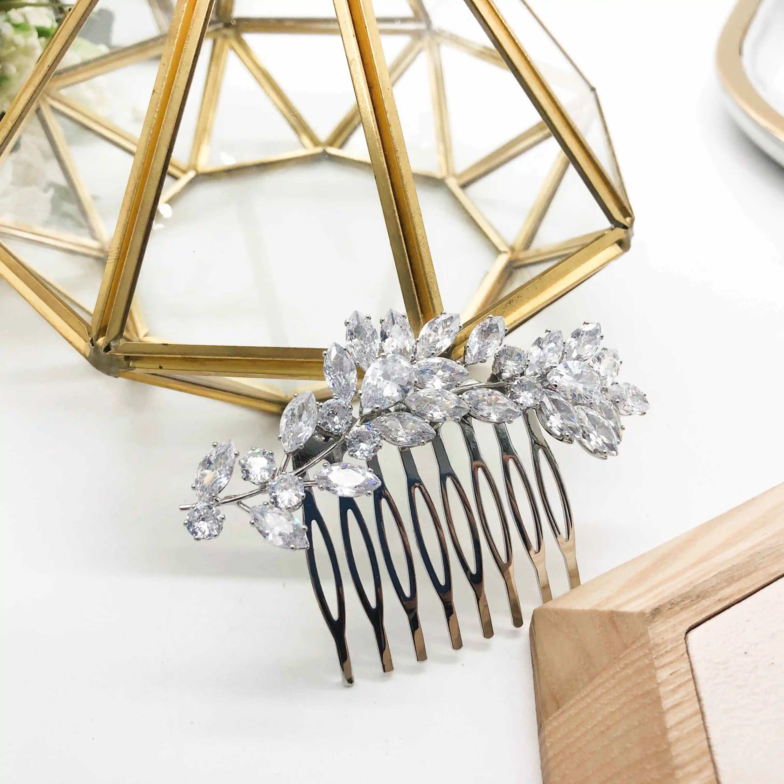GS0094 Fashion Luxury Zircon Bridal Hair Comb, Wedding Hair Comb, Bridal Hair Comb For Hair