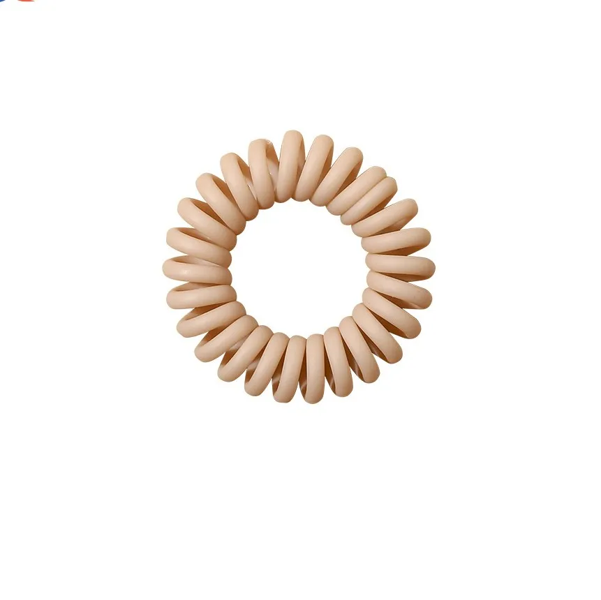 Candy Color Coil Hair Ties Elastic Hair Band For Girl Headdress Spring Matte Finished Surface telephone Wire Hair Ties
