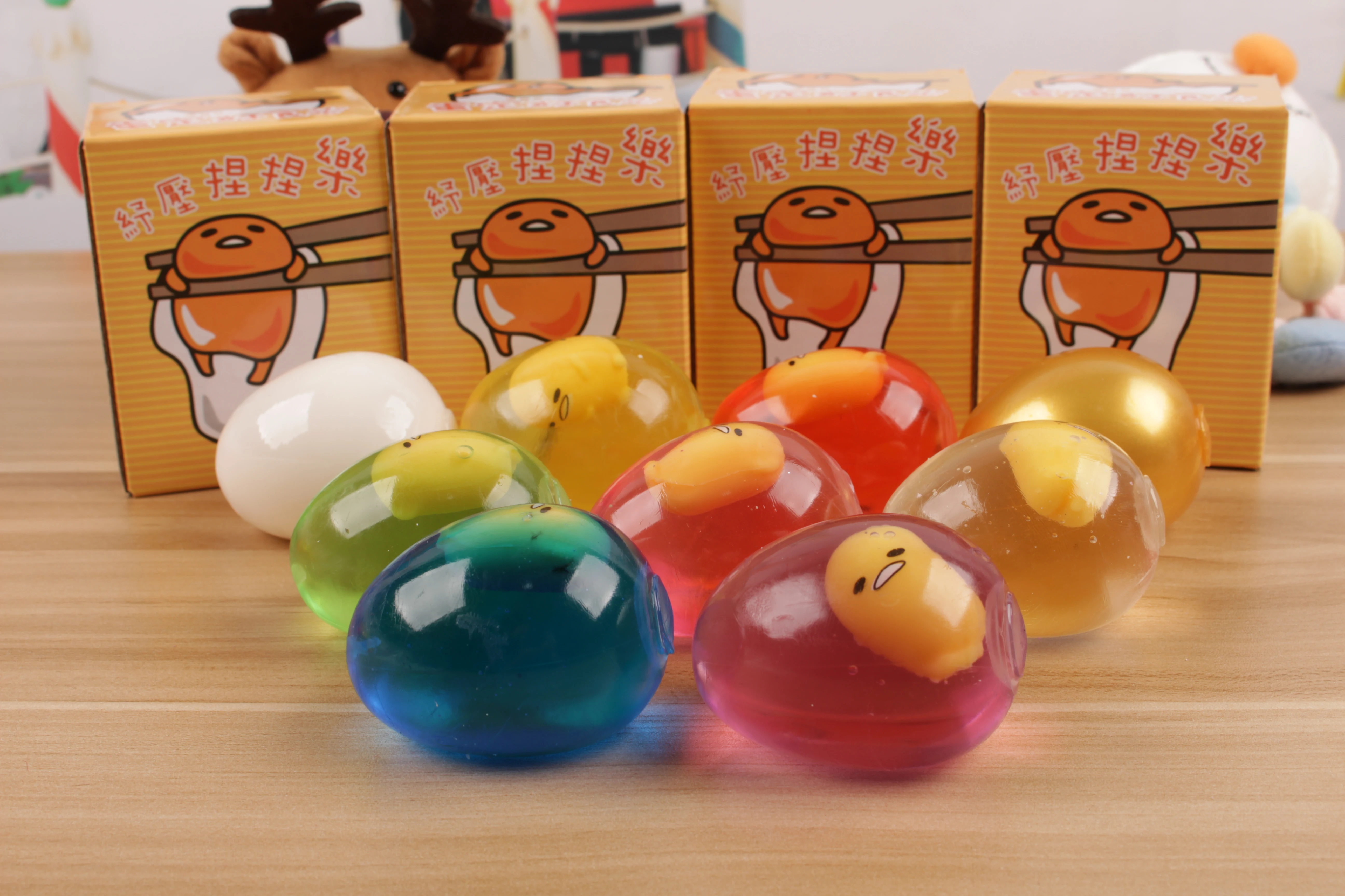 Anxiety Stress Relief Toys Eggs Silicone Push Bubble Balls Luminous Mini Figurine Internal Stress Balls