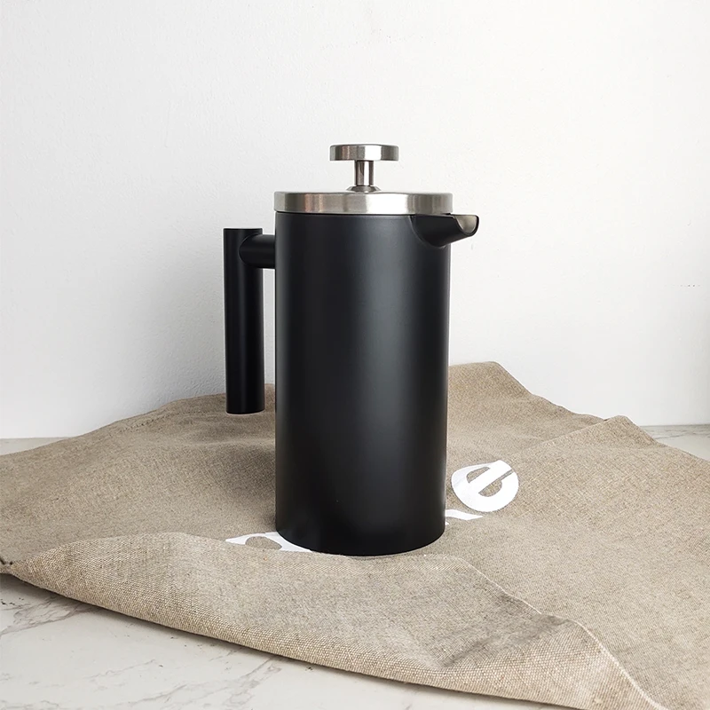 Ready To Ship 600ML Luxury Portable Stainless steel Insulated Double Wall Coffee Maker Black French Press