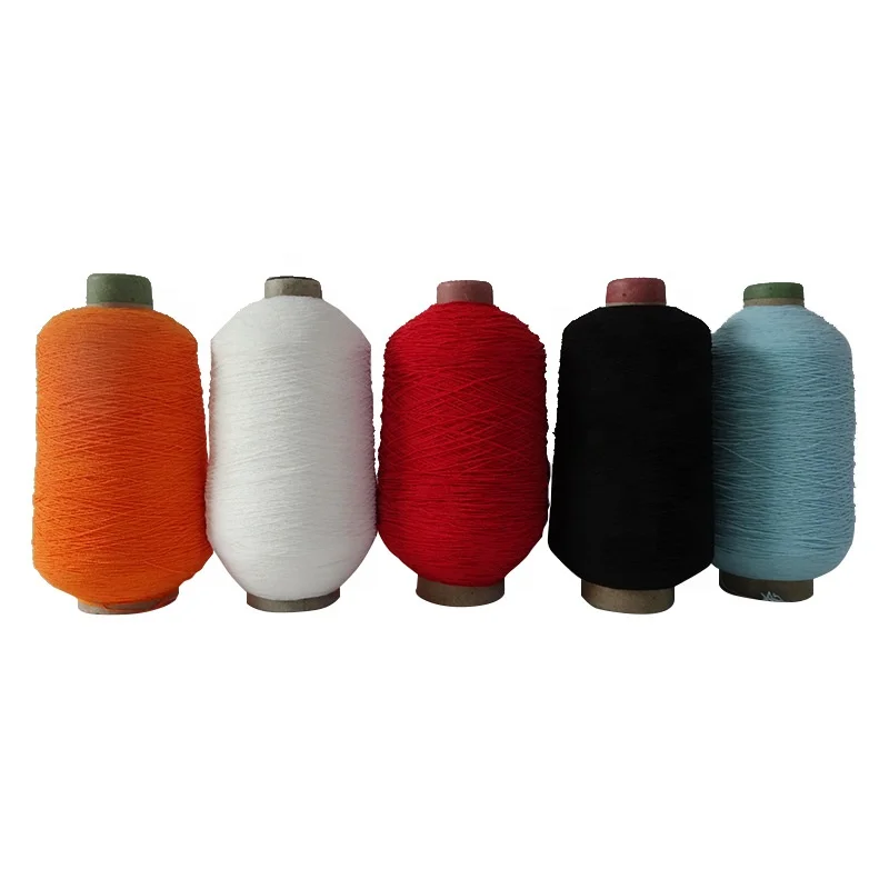 907575 elastic natural latex rubber thread polyester rubber covered yarn for socks
