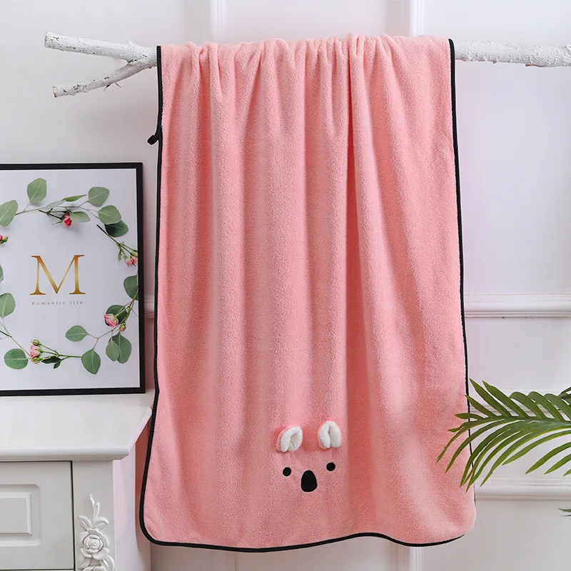 Оптовая Продажа с фабрики быстрое высыхание мягкое полотенце из микрофлиса милыми мультяшными 3D-ушками