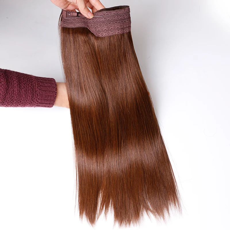
Ali hot sale keratin human hair dubai Premium quality 100% virgin cuticle aligned flip in hair extensions halo hair extensions 