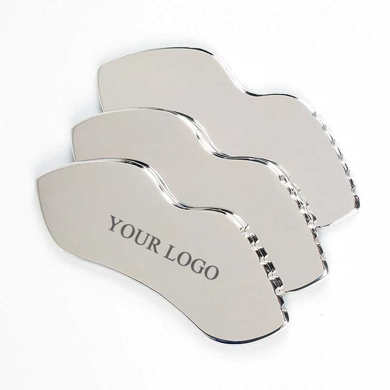 Custom Facial Guasha Board Comb Metal Therapy Body Scraping Massager 304 Stainless Steel Face Gua Sha Tools