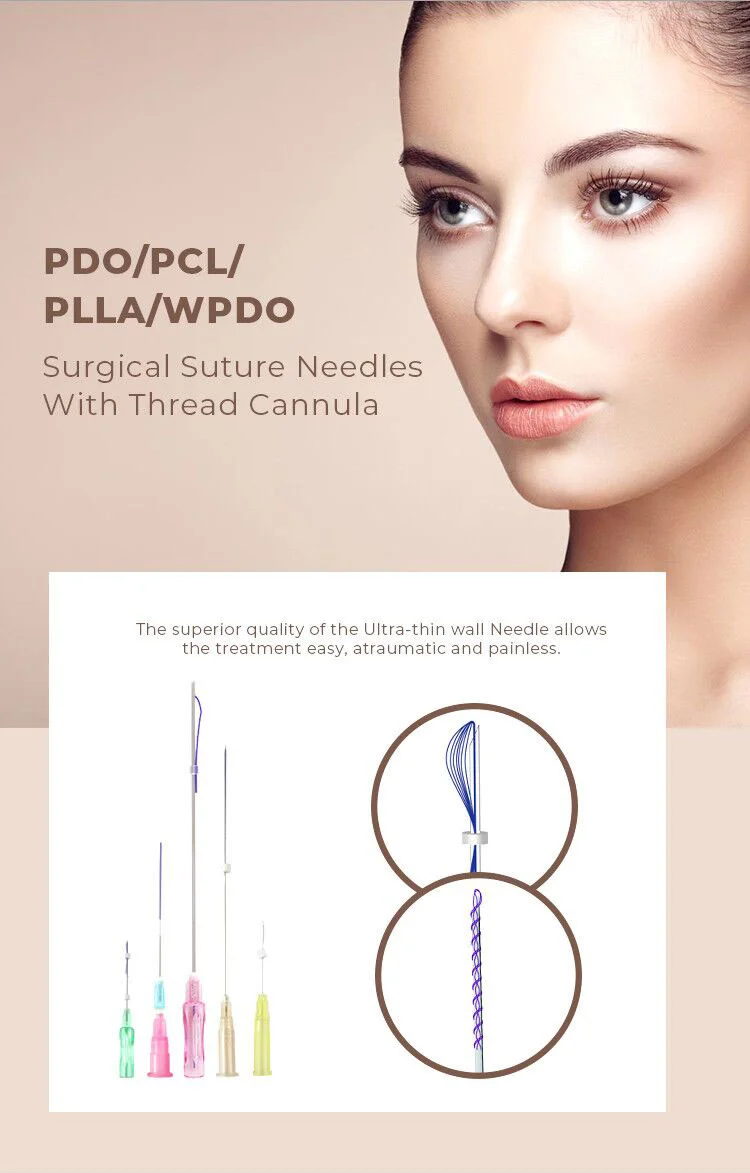 Heremefill  Collagen Face Skin Lifting Suture Needle Pdo Faden Cog Barbs Rose Contour Thread 4d With W Canula