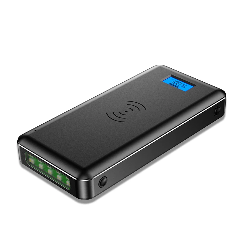 Qi Быстрое беспроводное зарядное устройство 20000 мАч Зарядное для путешествий двойной USB ЖК-дисплей светодиодный внешний аккумулятор мобильного телефона