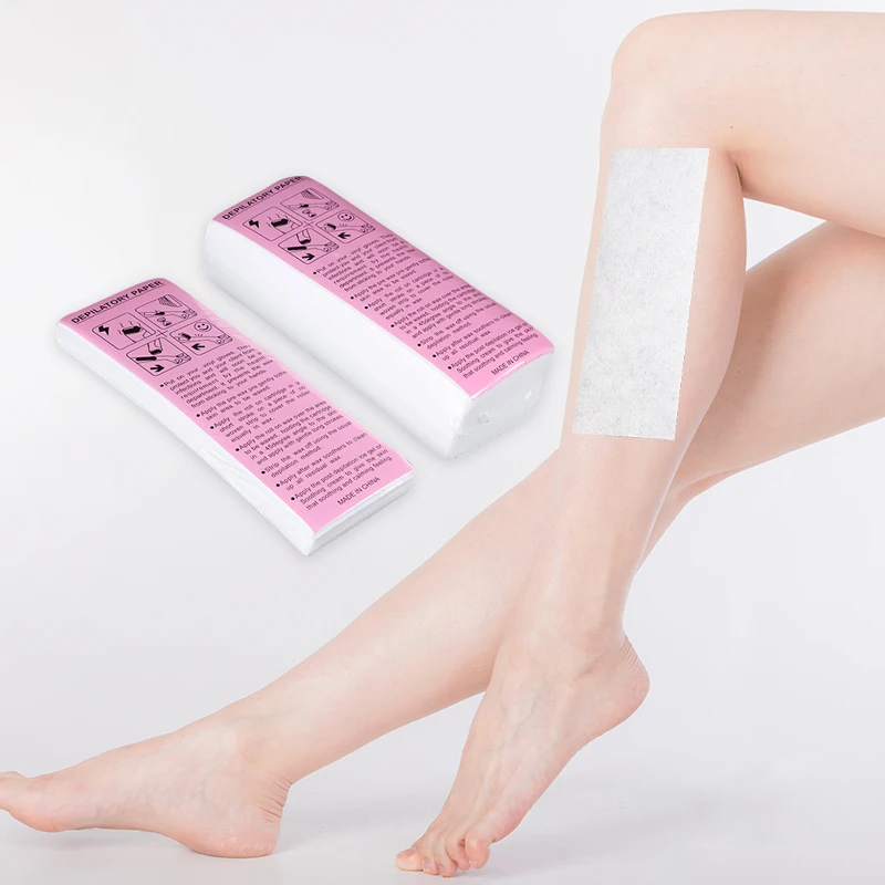 Wax strips 7*20 cm 100 pieces/bag customized non-woven fabric hands and feet body hair wax strips removal depilatory paper