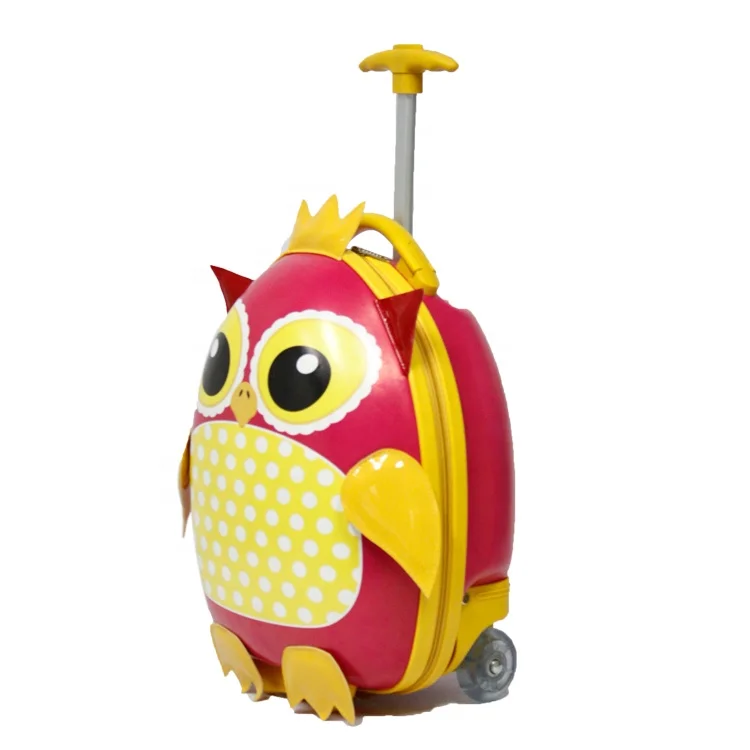 OEM EVA PU owl strong handle PVC free bolsos con rueda de ninos kids trolley suitcase with ears