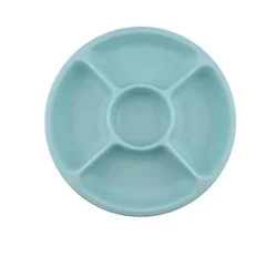 Sebest-factory green round 5 section color baking dish set melamine dinner ware melamine divided dinner plate