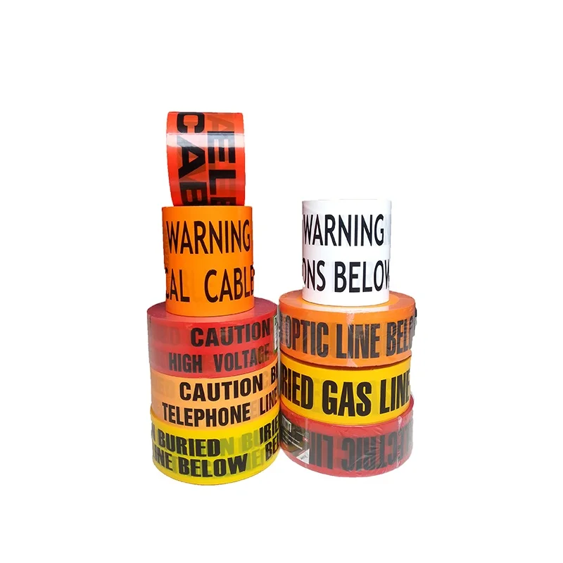 underground non-detectable warning tape printed Electric Cable below produced by zhongji.china