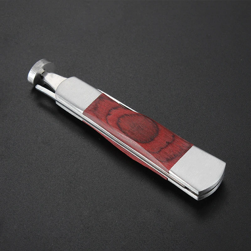 Прямой стальной Трубопроводный нож из нержавеющей стали деревянный для сигар