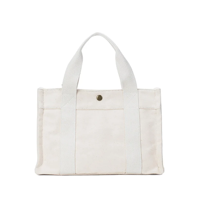 
High quality classic organic canvas tote bag fashion women canvas handbag casual canvas shoulder bag 