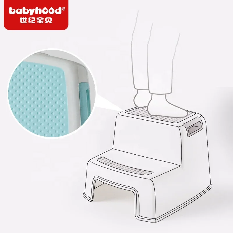 home indoor bathroom plastic stable children kids baby Slip Resistant Dual/2 /two Step stool for boys girls toilet training