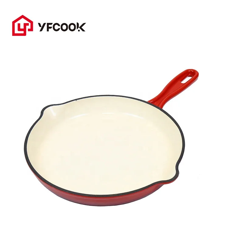 Высококачественная чугунная эмалированная кухонная посуда с антипригарным покрытием сковорода