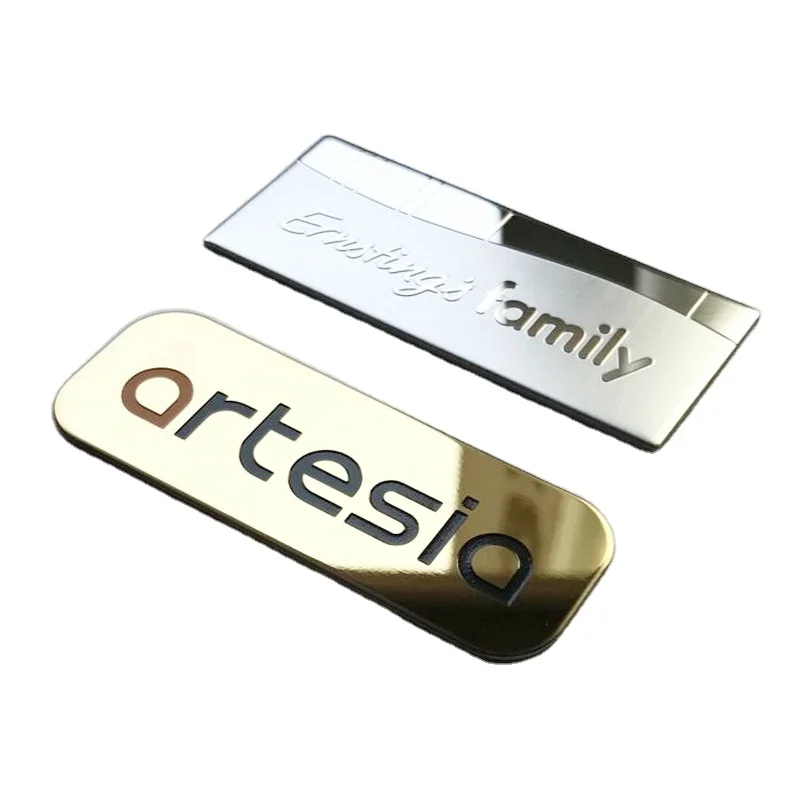 ABS Plastic Gold Silver Magnetic Window Reusable Name Badge