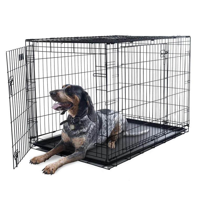 Wholesale Portable Sturdy Multiple Large Stainless Steel Net Folding Animal Labrador Pet Kennel Dogs Cage With Roof