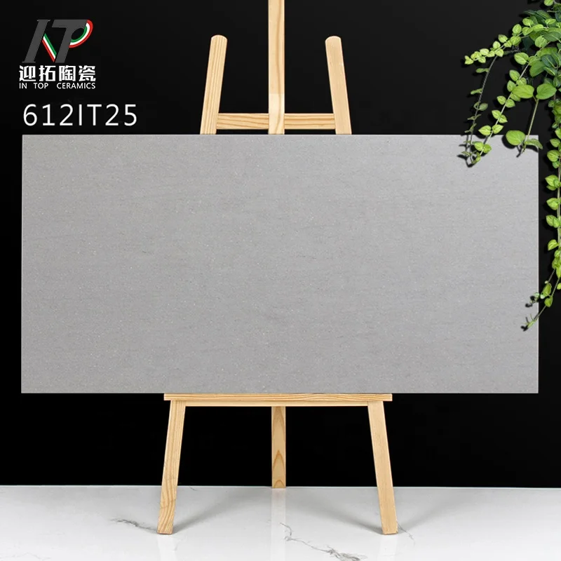 600x1200mm Matt plain grey full plorcelain tile rustic floor tiles non-slip wear-resisting restaurant clothing shop indoor