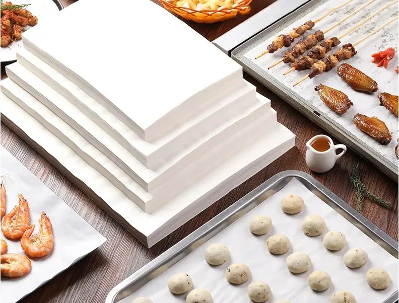 Silicone paper sheets 40g  shenzhen food Greaseproof Barbecue paper  parchment silicone paper