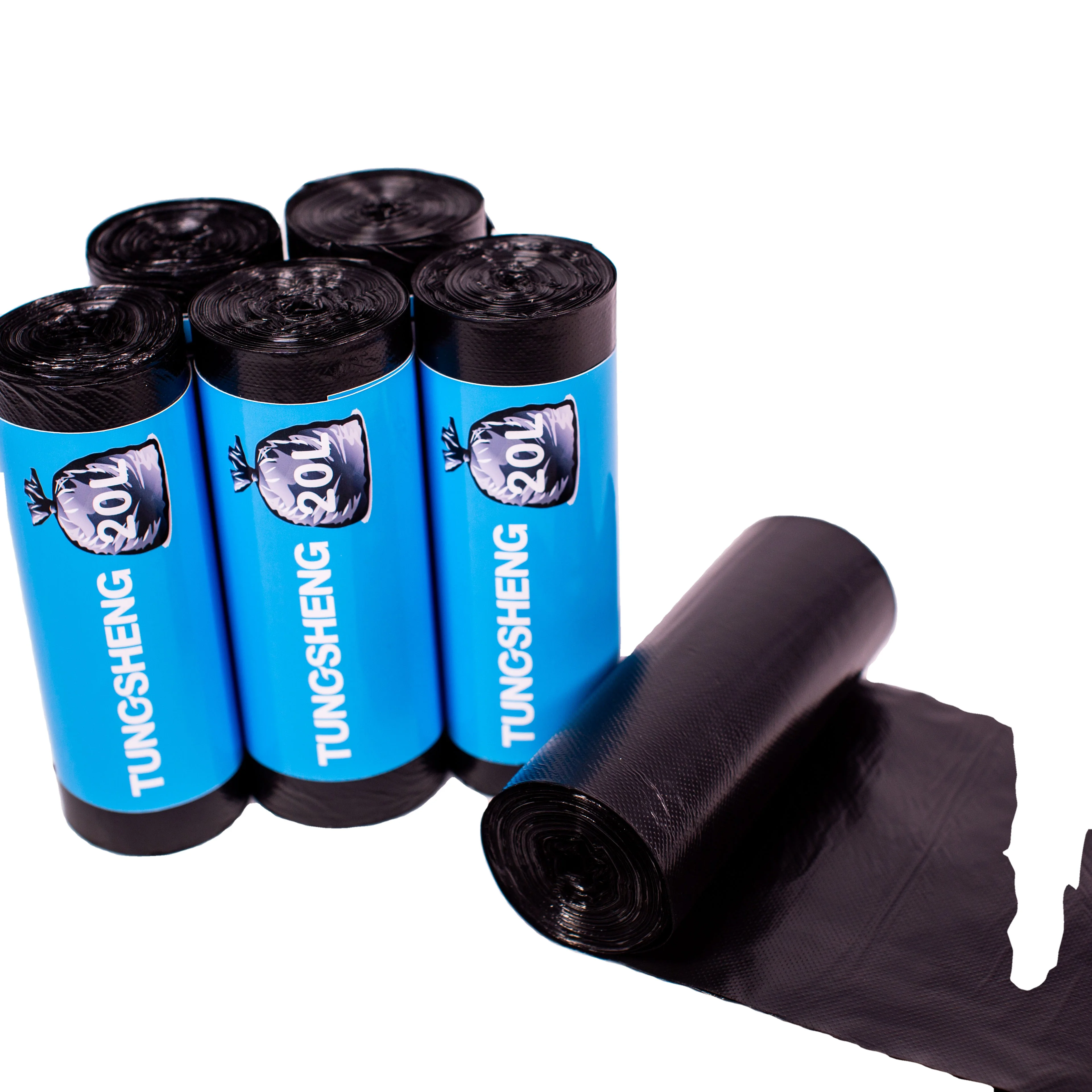 Wholesale china manufacturers custom flat black white grey sorting garbage bags on roll with your logo printing