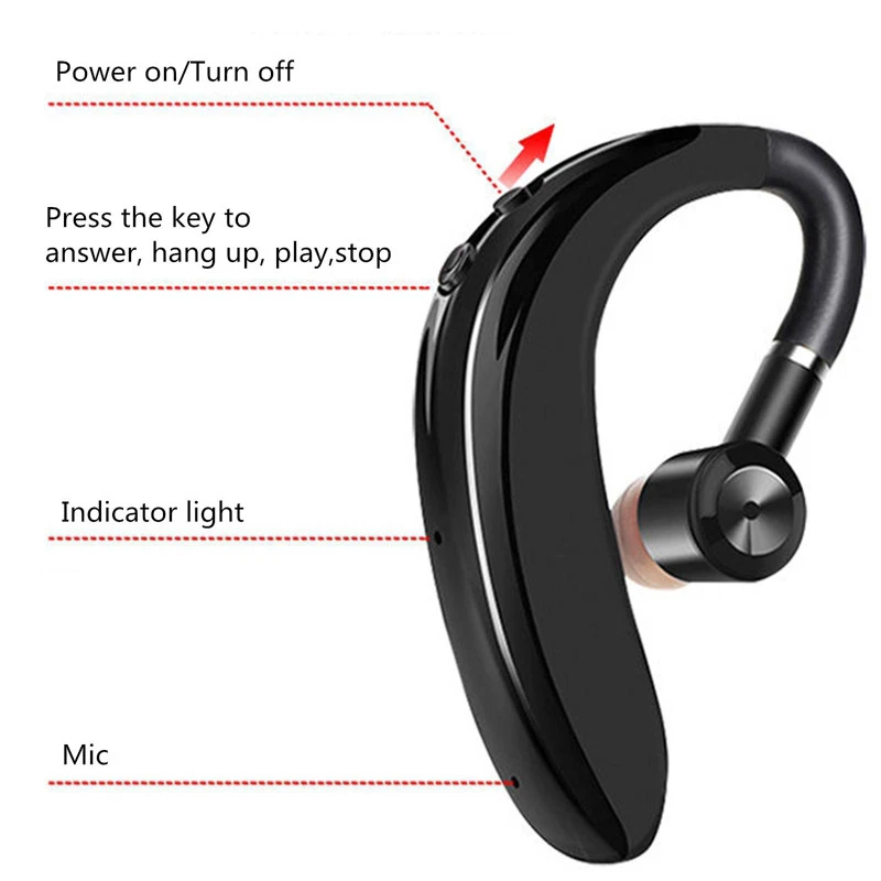 S109 Mini Single Earphones Sports Stereo Earphone Long Standby Business Headphone Ear Hook Wireless Headset