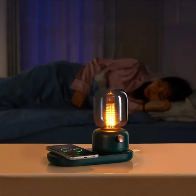 Free Shipping Retro Bed Room LED Kerosene Baby Lamp Feeding Light With USB Charge Port