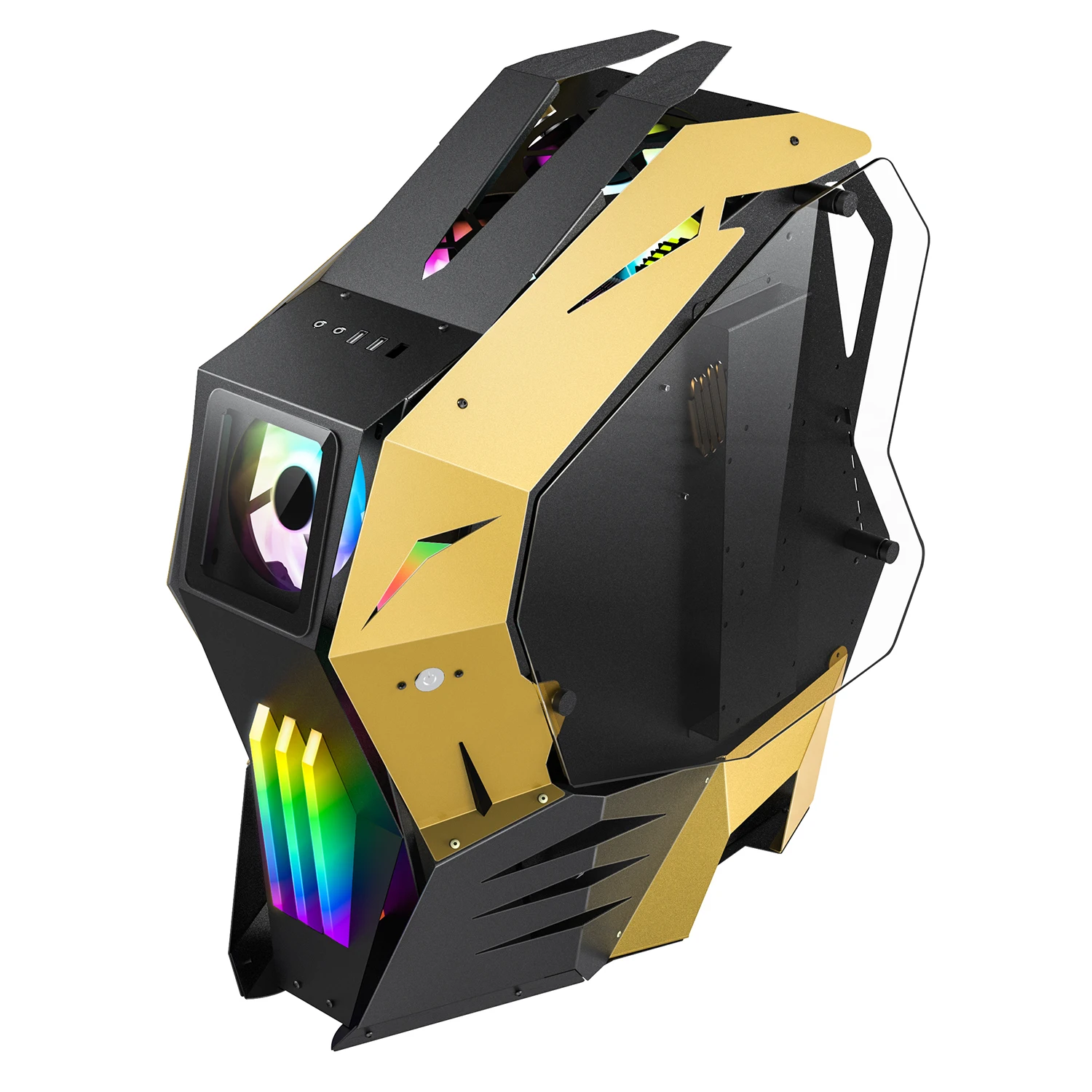 High-performance gaming computer cases & towers ATX water-cooled special-shaped side tempered glass anime computer cases