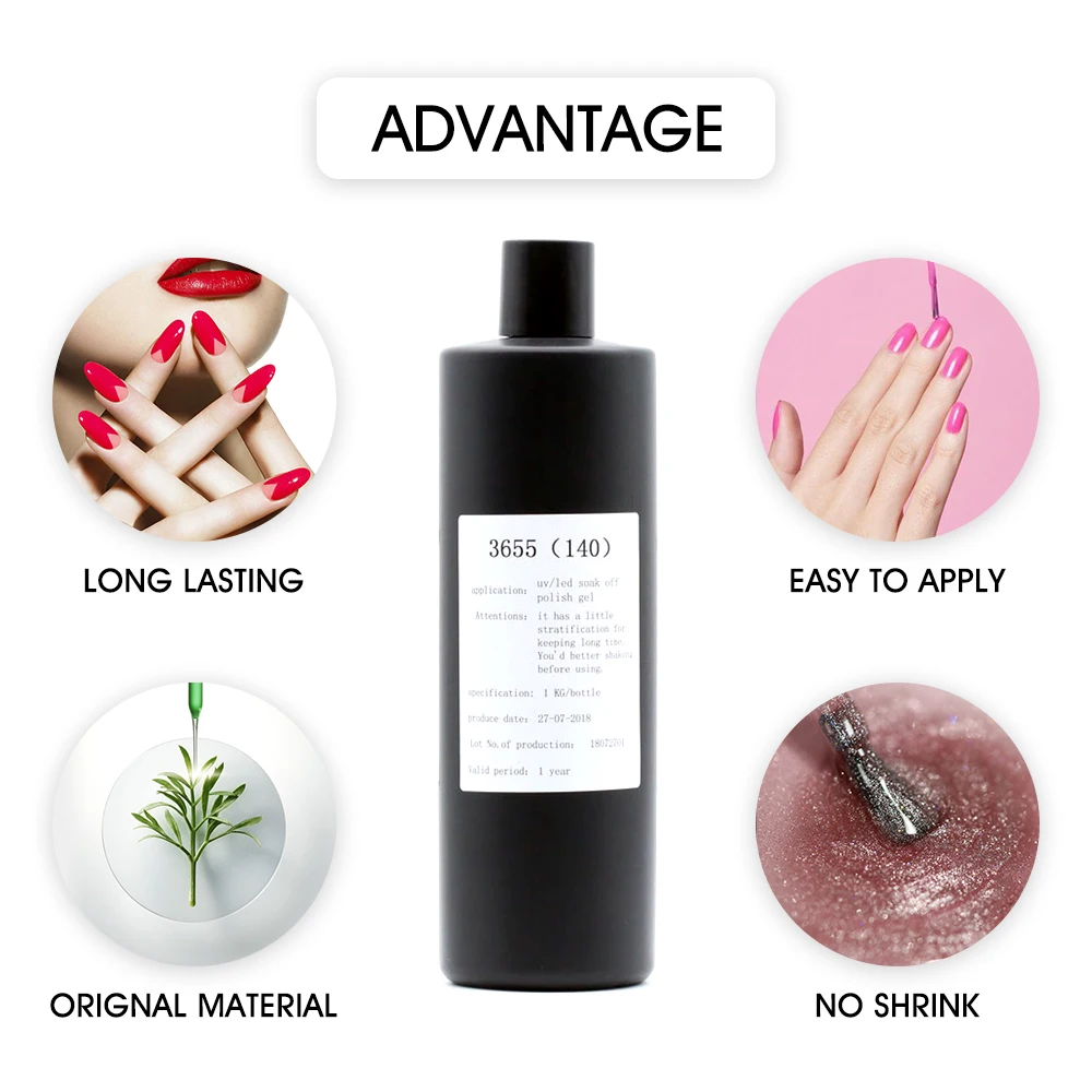 1Kg Clear Tempered Topcoat No Wipe Super High Shine Nail Polish Gel Tempered Top Coat