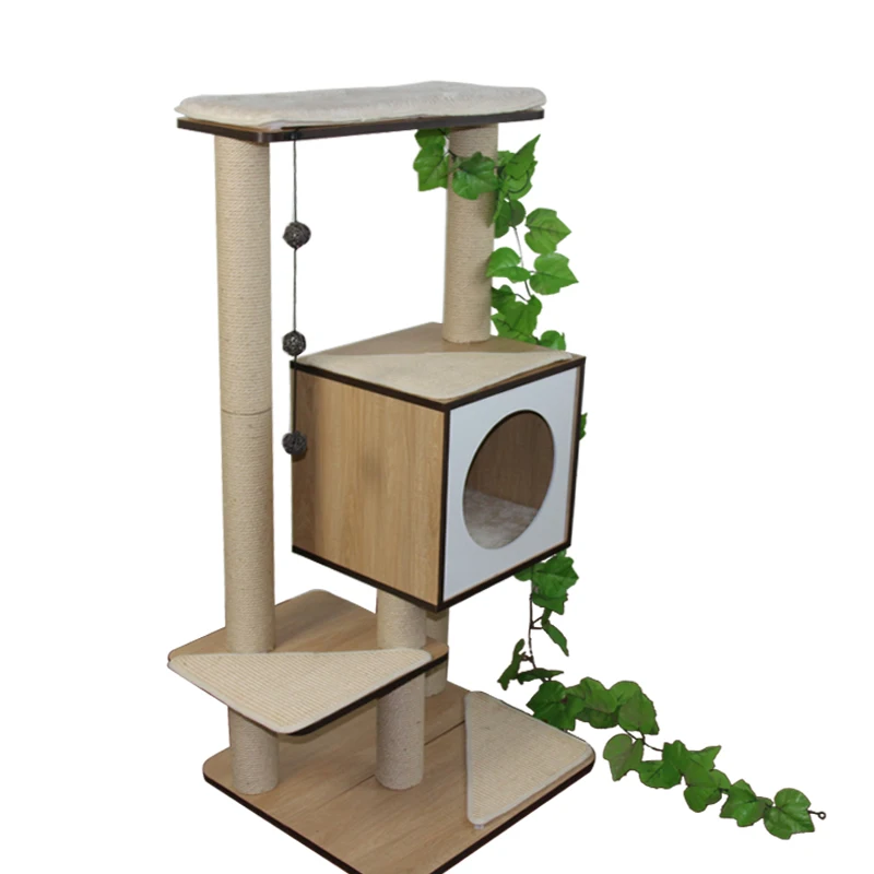 
MDF Pet Tower Ceiling Condo Natural Paradise Wall Activity Centre China Hou Cat Tree Castle 