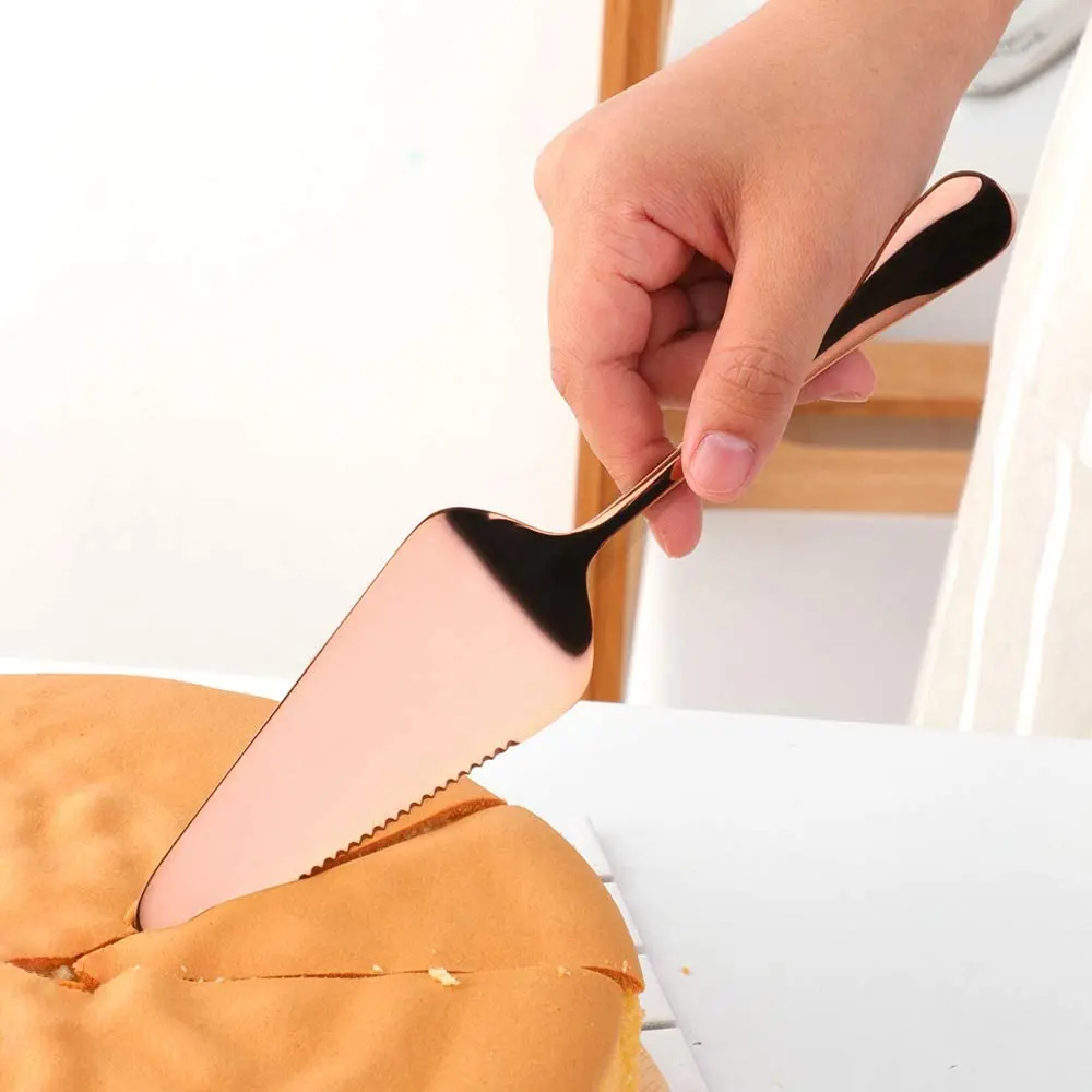 Baking Cake Cutter Set 8pcs Stainless Steel Cake Knife Shovel Fork Server Set For Wedding Party Event