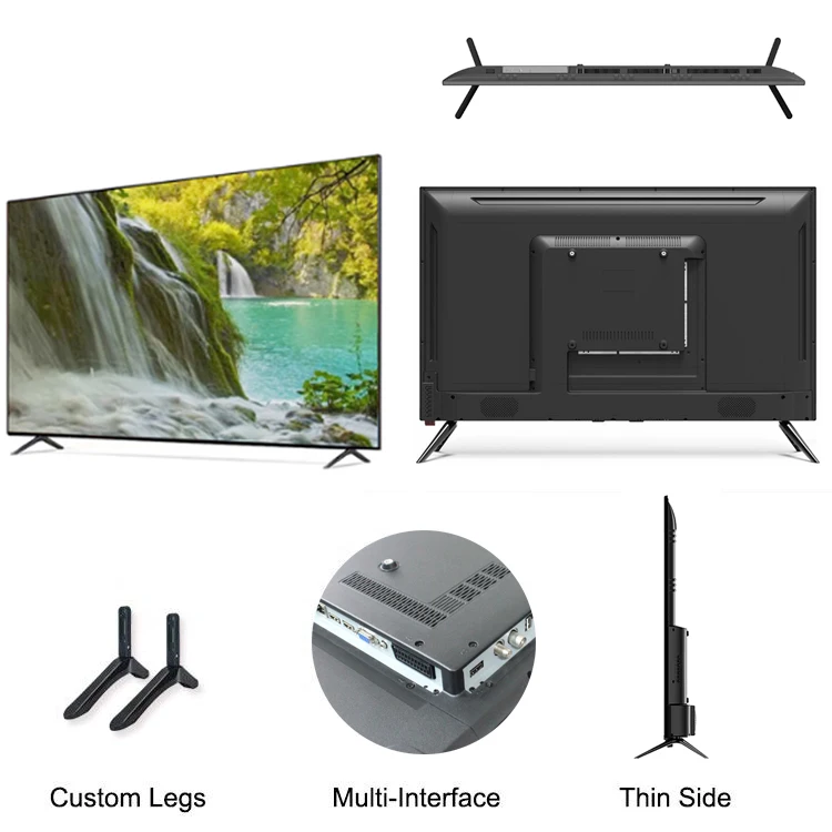 24 32 40 43 Inch Digital Dvb-t2s2 Uhd Led Tv Wholesale Flat Screen Tv Led Television 4K Smart Tv