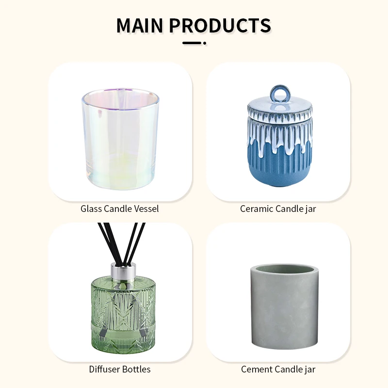 wholesale handmade painting empty glass candle vessel for home decor