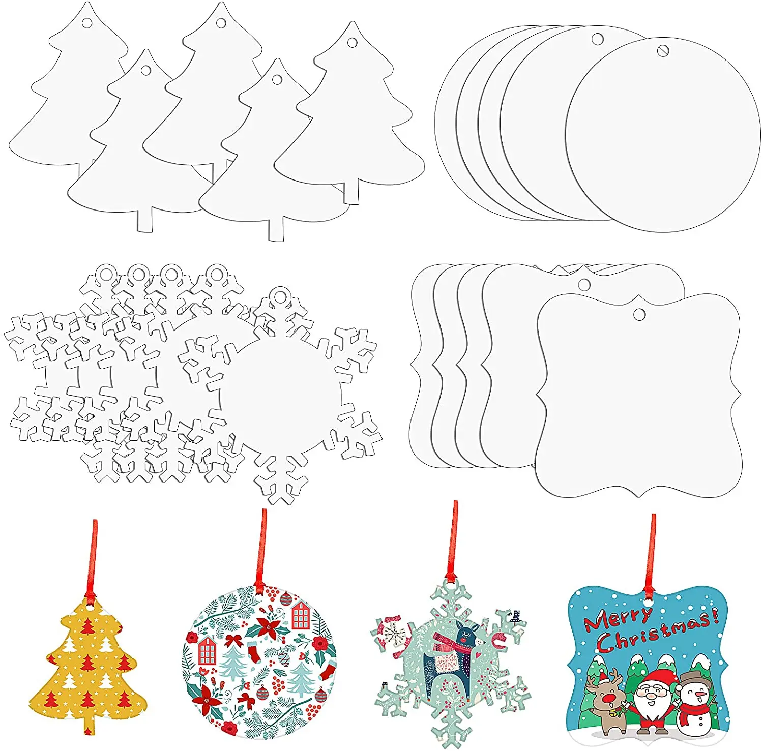 Sublimation Blank MDF Christmas ornaments pendants
