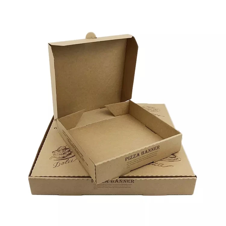 High Quality Custom Logo kraft paper Pizza Box Packaging Custom Printed Pizza Boxes Hot Sale Pizza Corrugated Carton Box