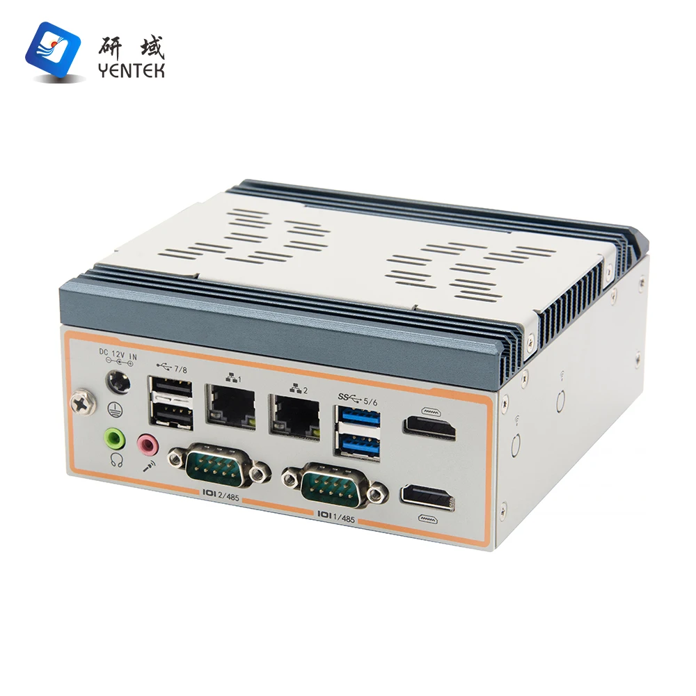 Fanless desktop computer intel J4125 J6412 DDR4 M.2 HD dual display dual LAN dual COM linux win10 industrial mini pc