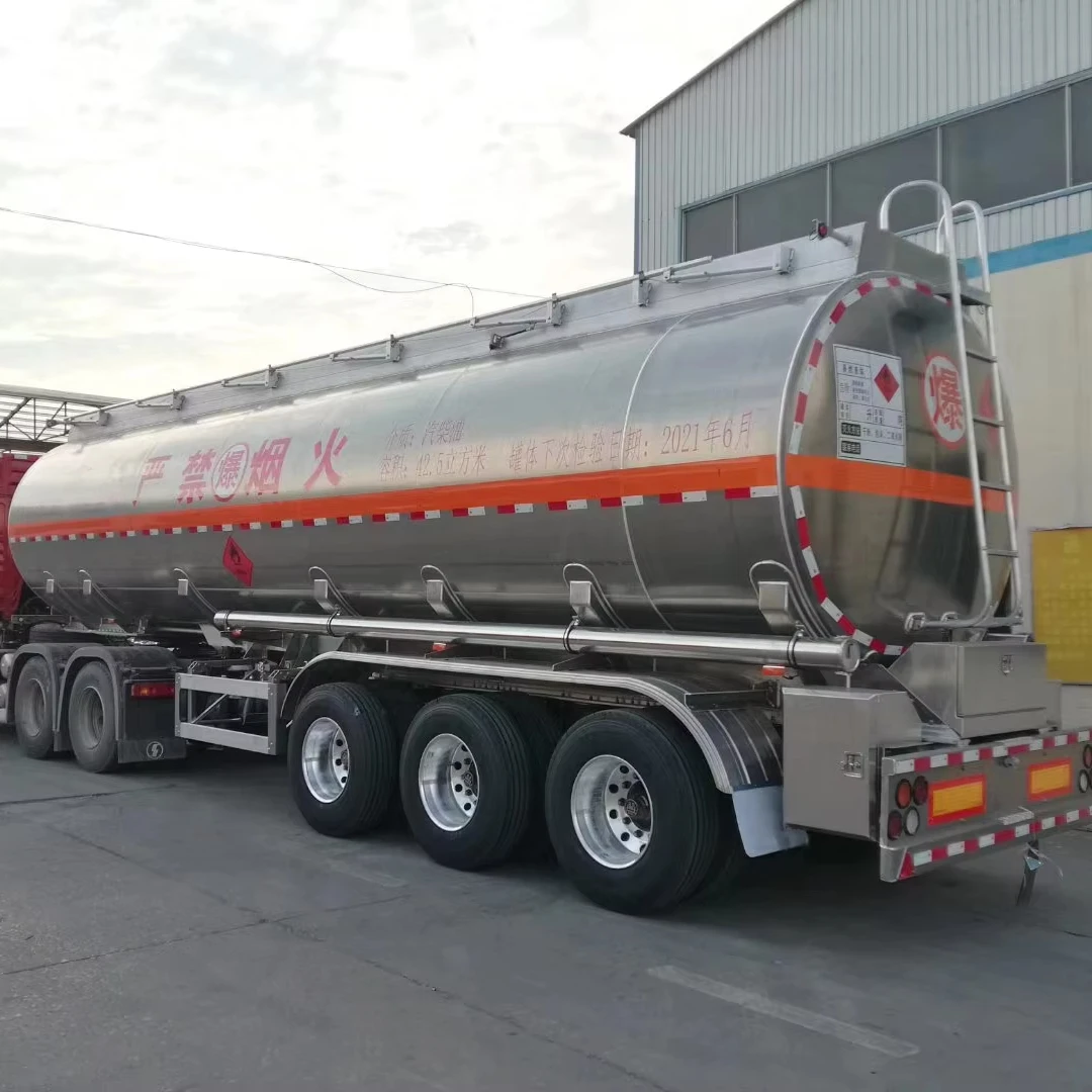 3 Axle Capacity 45000 Liters Aluminum Oil Fuel Tanker Truck Diesel Fuel Tank Trailer