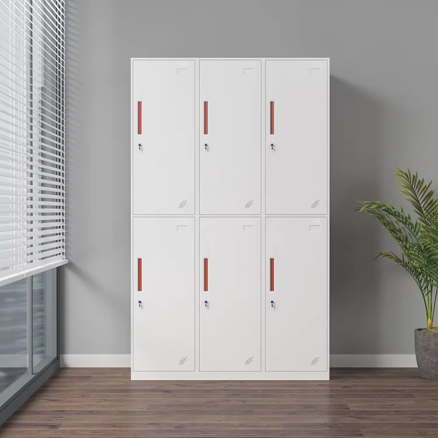 Xingyuan wholesale customized school gym changing room steel locker cabinet 6 door folding metal locker