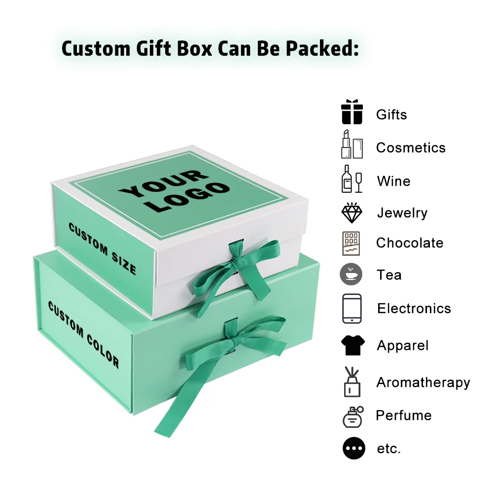 custom biodegradable printing box packaging carton clothing shirt lingerie packaged magnetic folding gift paper box with ribbon