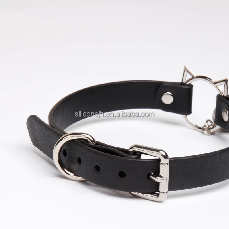 Gothic Choker Necklaces Black Pu Leather Collar Women Vintage Punk Rock O Ring Adjustable Spike Choker Cosplay Necklace