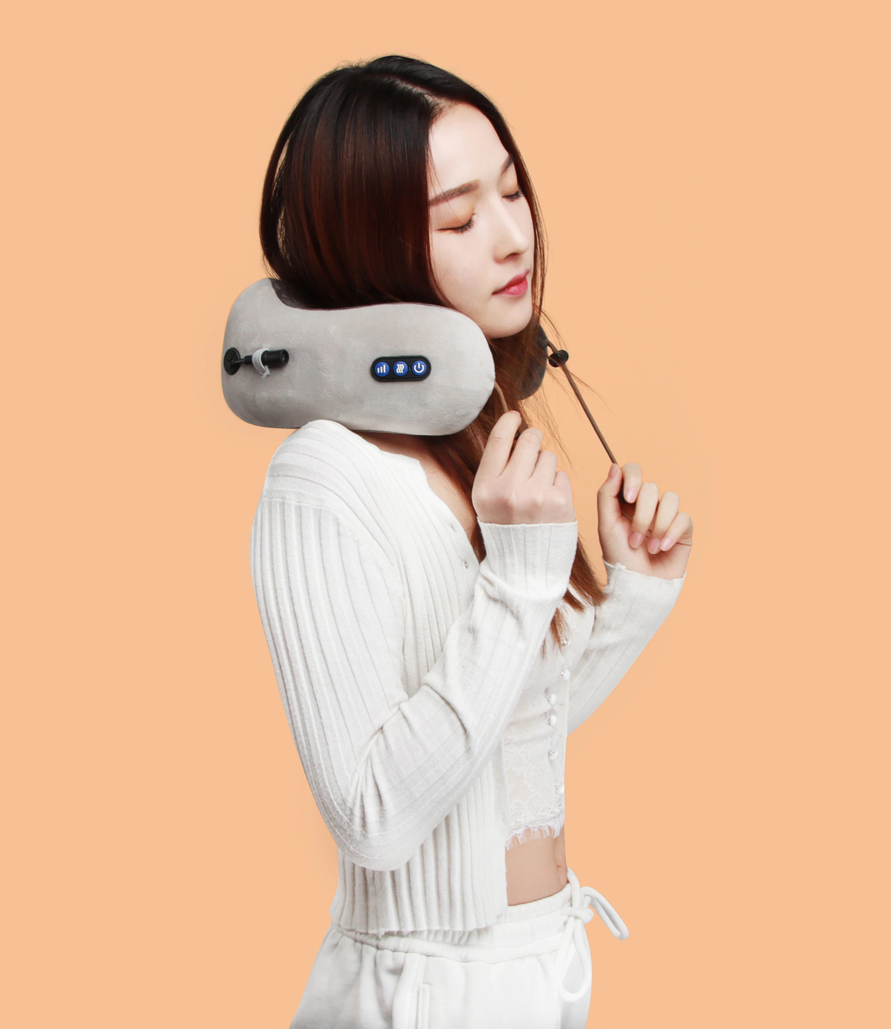 2024 Trending Products Travel Car Home Electric Heated Vibrating U Shape Neck Massager Pillow