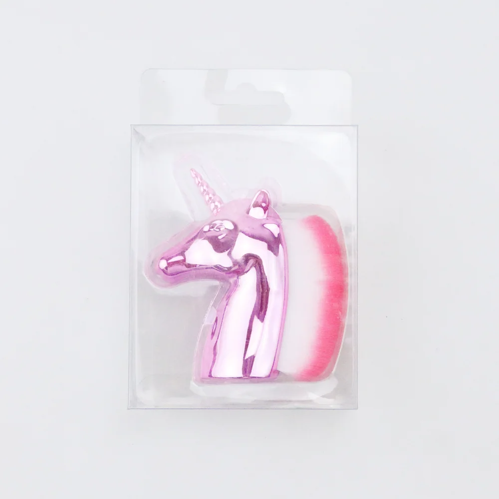 2022 New Style Gradient Rainbow Color  Brush  Horse Foundation Powder Blusher Synthetic Hair Makeup Brush