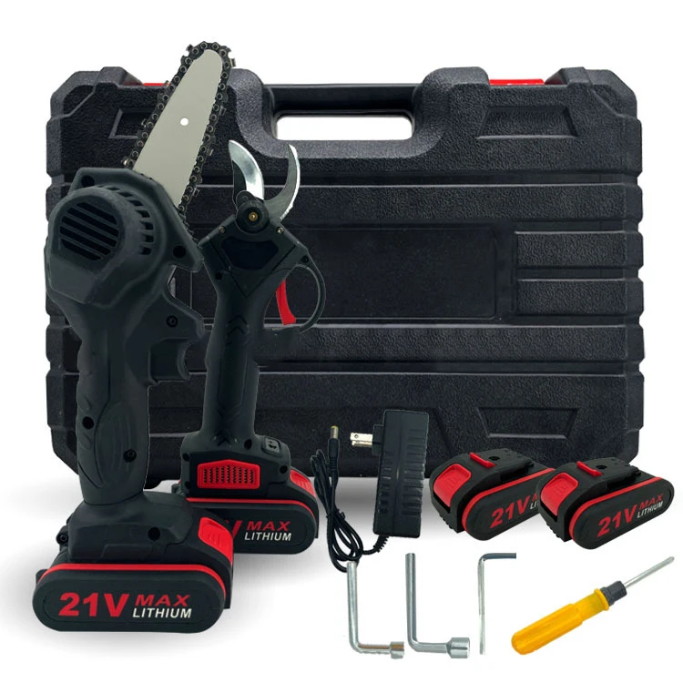 Wholesale Garden Pruning Small Mini Li Battery Powered Electric Chain Saw Pruning Shear Set For Tree Trimming