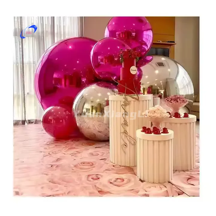 ceiling hangings PVC inflatable-metallic-balls color balloons big shinny mirror inflatable ball