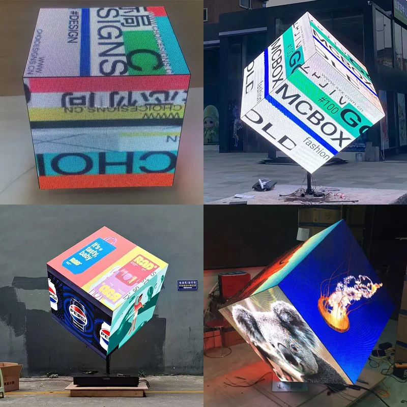 Creative Indoor P2.5 LED Display 4-sided & 5-sided LED Magic Cube Screen for Advertising