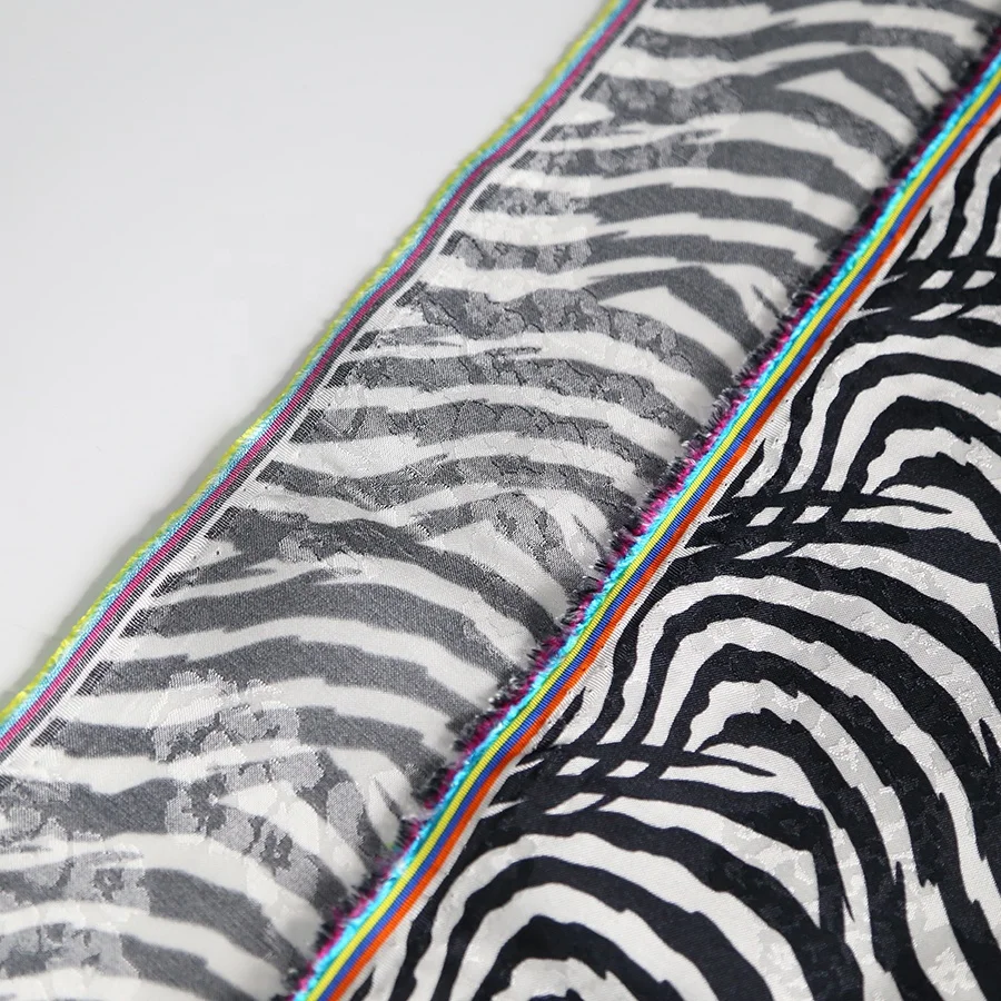 Custom digital printed Viscose Rayon Jacquard Sateen fabric