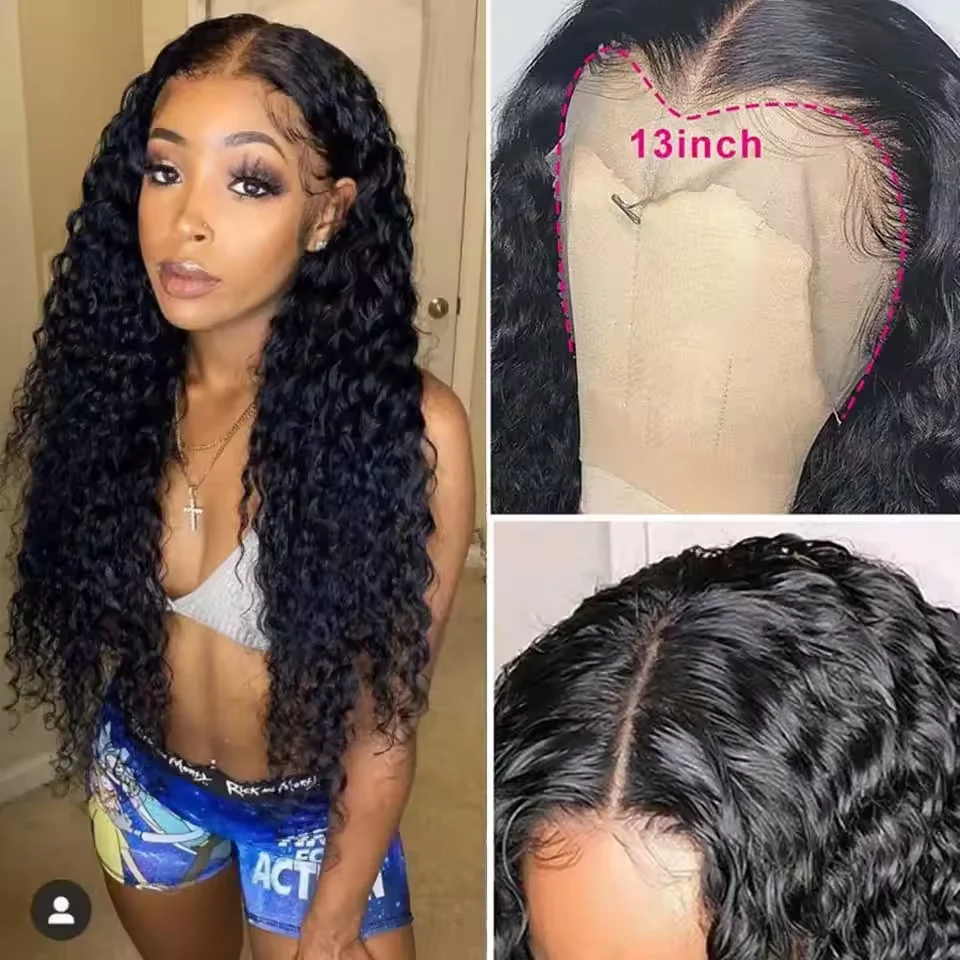 Raw Indian With Baby Hair Virgin Pre Plucked Human Hair Hd Closure 360 Lace Frontal Deep Wave HD Transparent Lace Front Wig