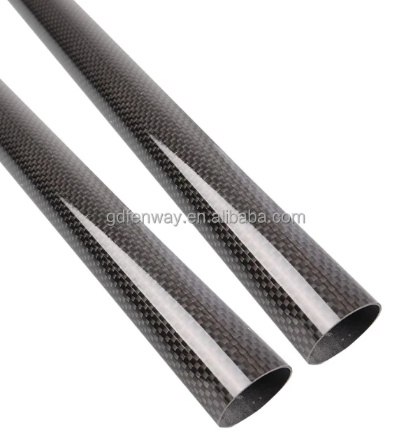 2024 Factory 3k colored carbon fiber tube connectors forged carbon fiber pipe tube 150mm twill carbon fiber speargun tubing