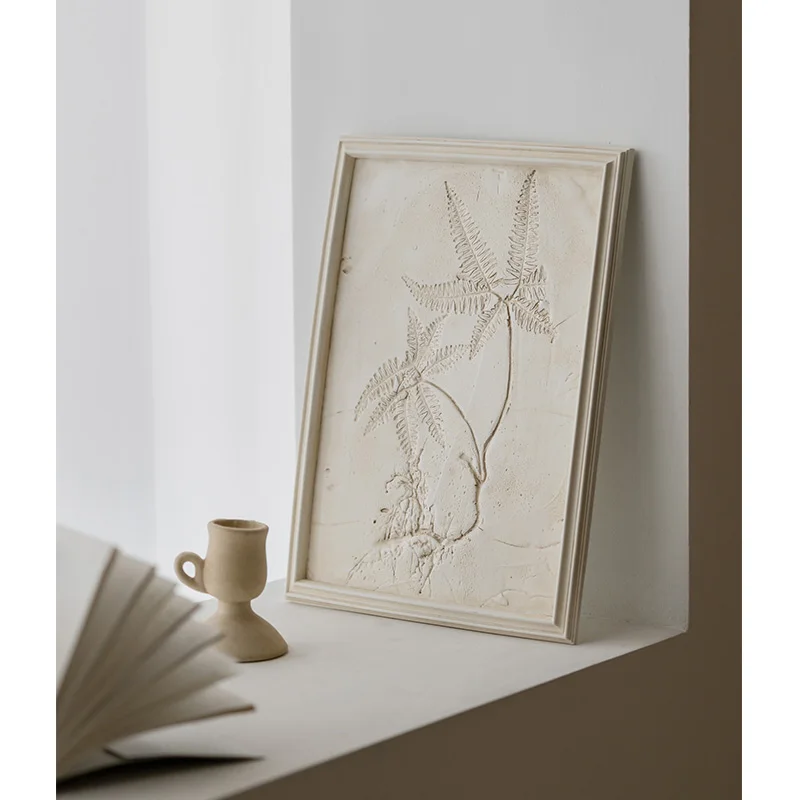 European Retro White Home Decor Antique White Resin Plant Pattern Decorative Carved Home Wall Decor Wall Finishes