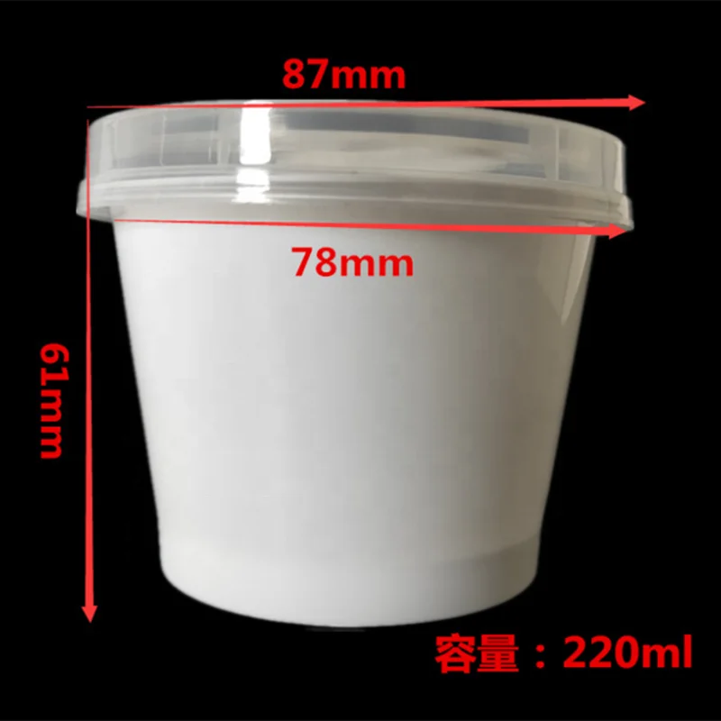 
7oz 200ml custom disposable IML PP plastic cup with lid and spoon for ice cream yogurt pudding 