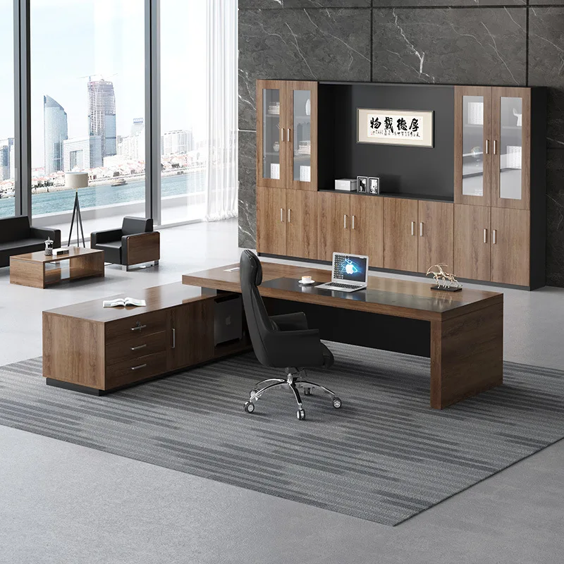 Luxury Executive Desk Office Furniture Set - Service Counter Table for Boss, Manager, and Director