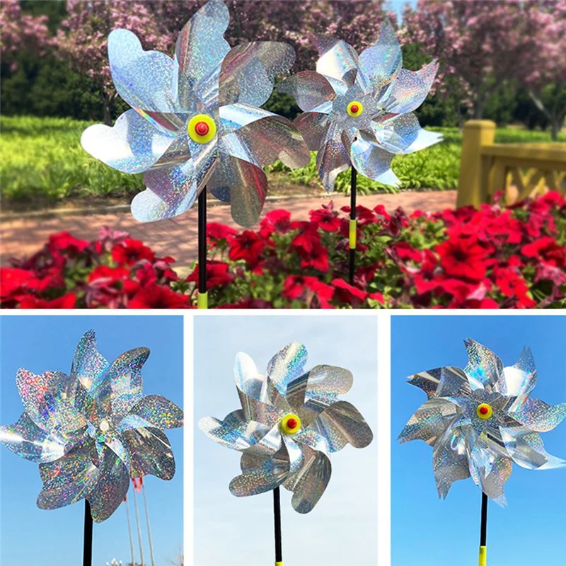 Bird Blinder Repellent Pinwheels Protect Outdoor Garden Pinwheels Reflective Bird Scare Deterrent Driving Windmill Bird Repeller
